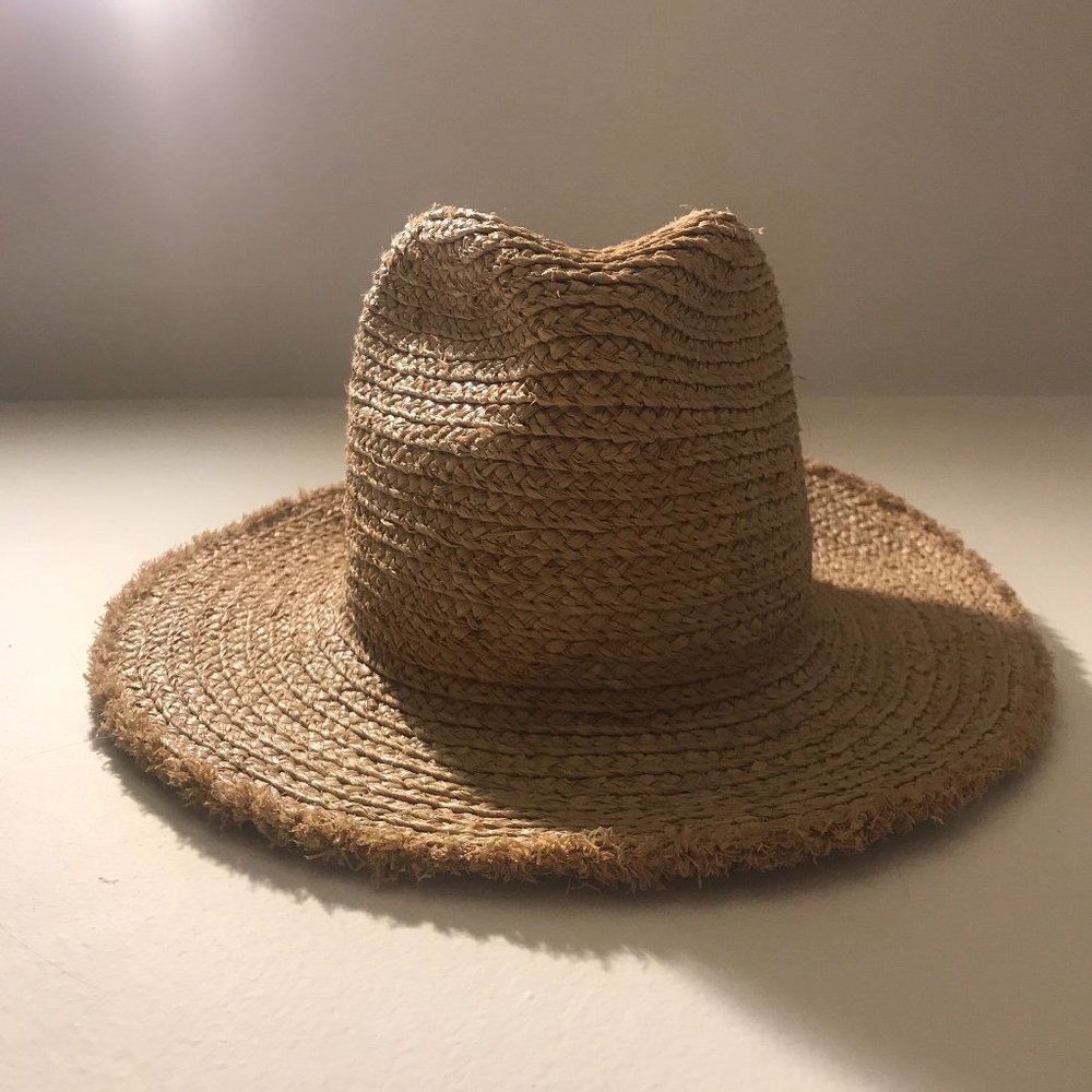 Madewell Flat Brim Straw Fedora